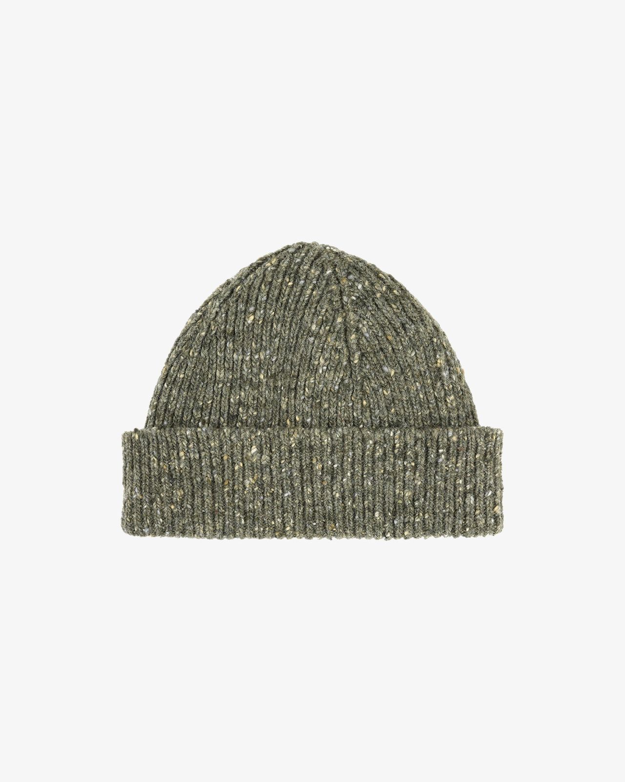4003 Speckled Donegal wool hat - army green
