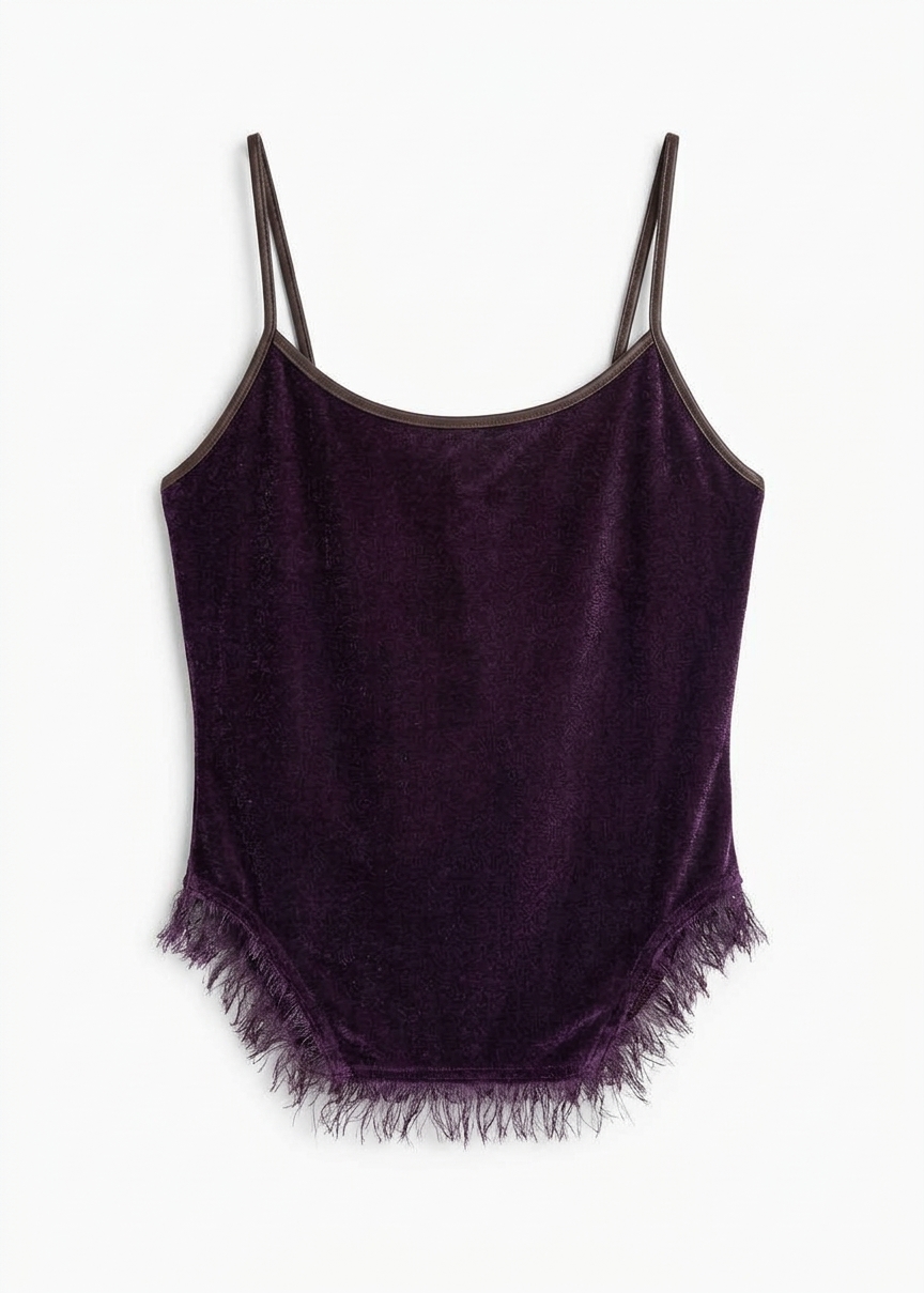 Aura Lace Trim Bodysuit - Dark Plum
