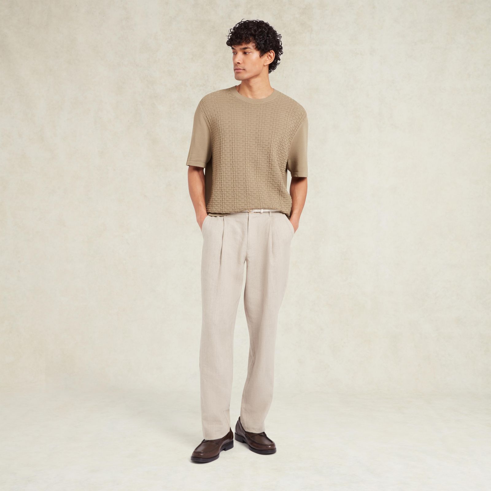 Nassau Wide Leg Linen Trouser - Oat