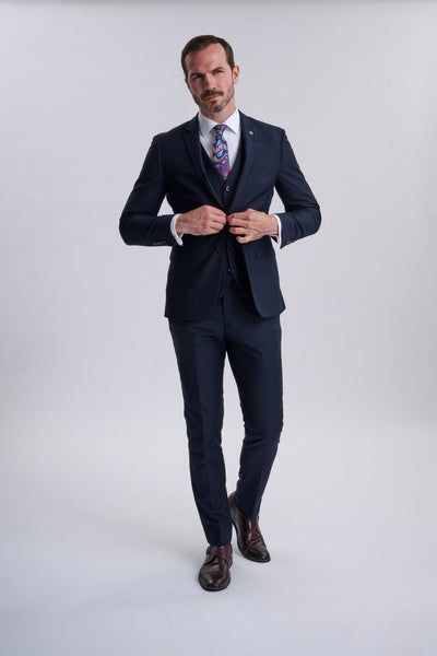 Parker Navy Three Piece Suit