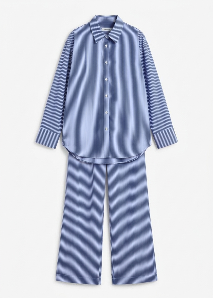 Mirca Elastic Pants - Blue Multi Stripe