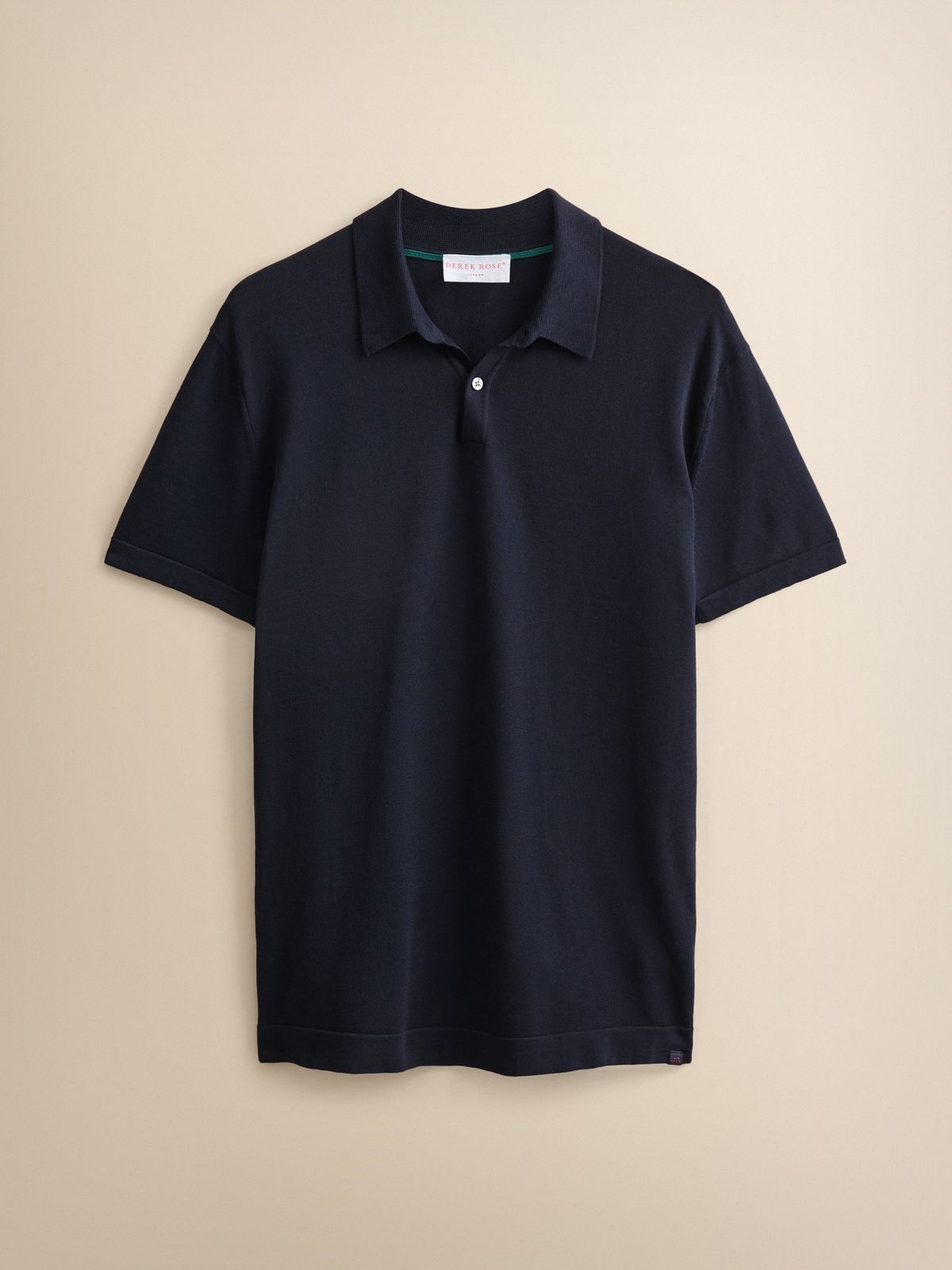 Jacob Sea Island Cotton Polo Shirt Navy Blue