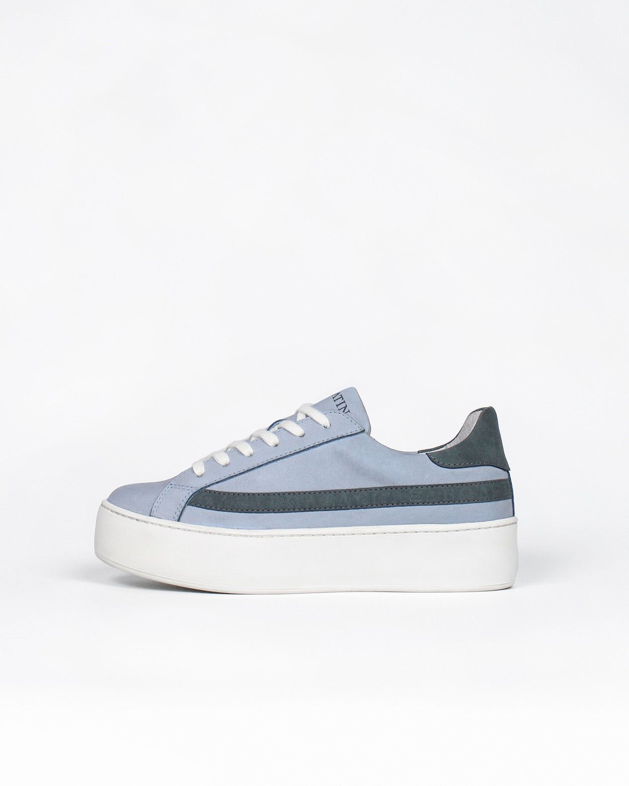 Gaia Platform Trainers - Sky Blue & Denim Blue Nubuck Leather