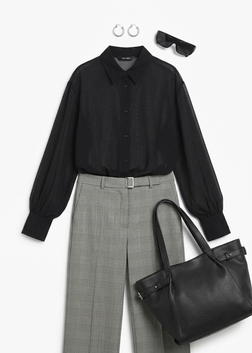 Peri Georgette Shirt - Black