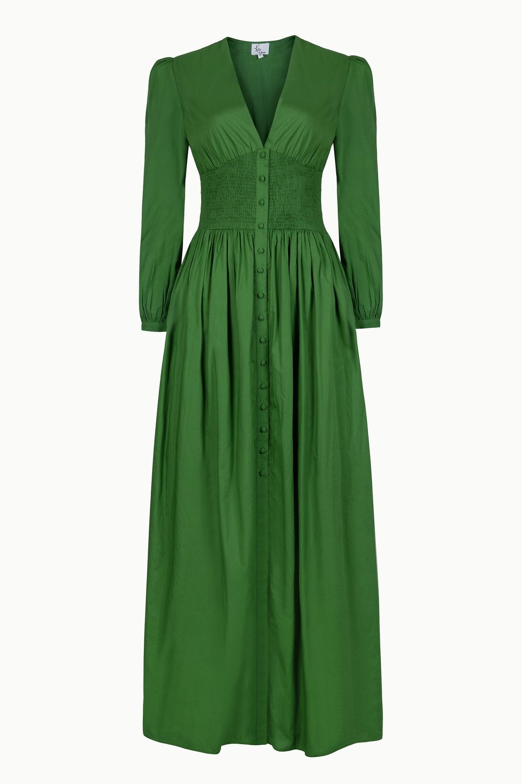 The Kōr Organic Cotton Maxi Dress in Green