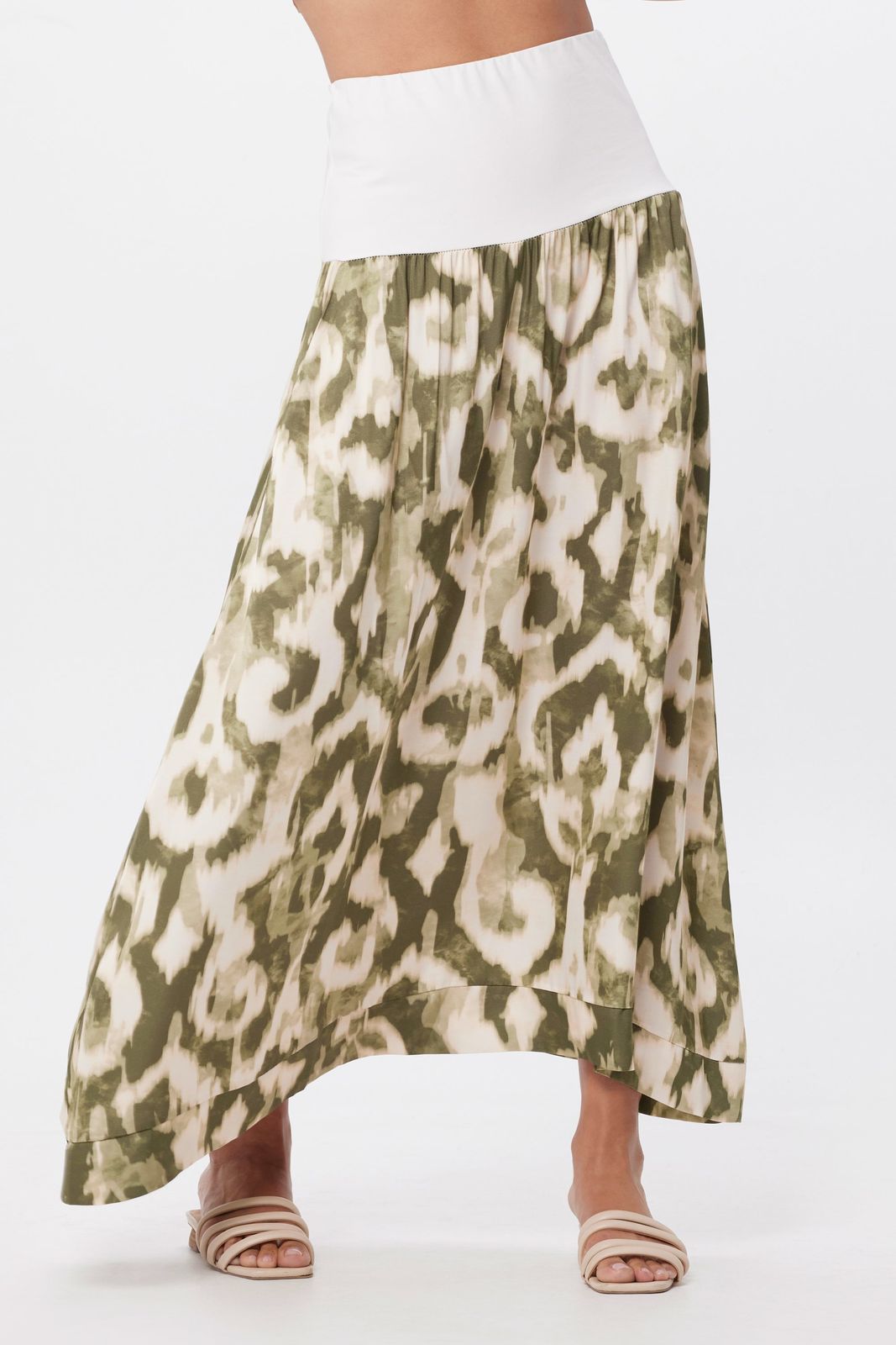 Gerardo Satin Print Maxi Skirt