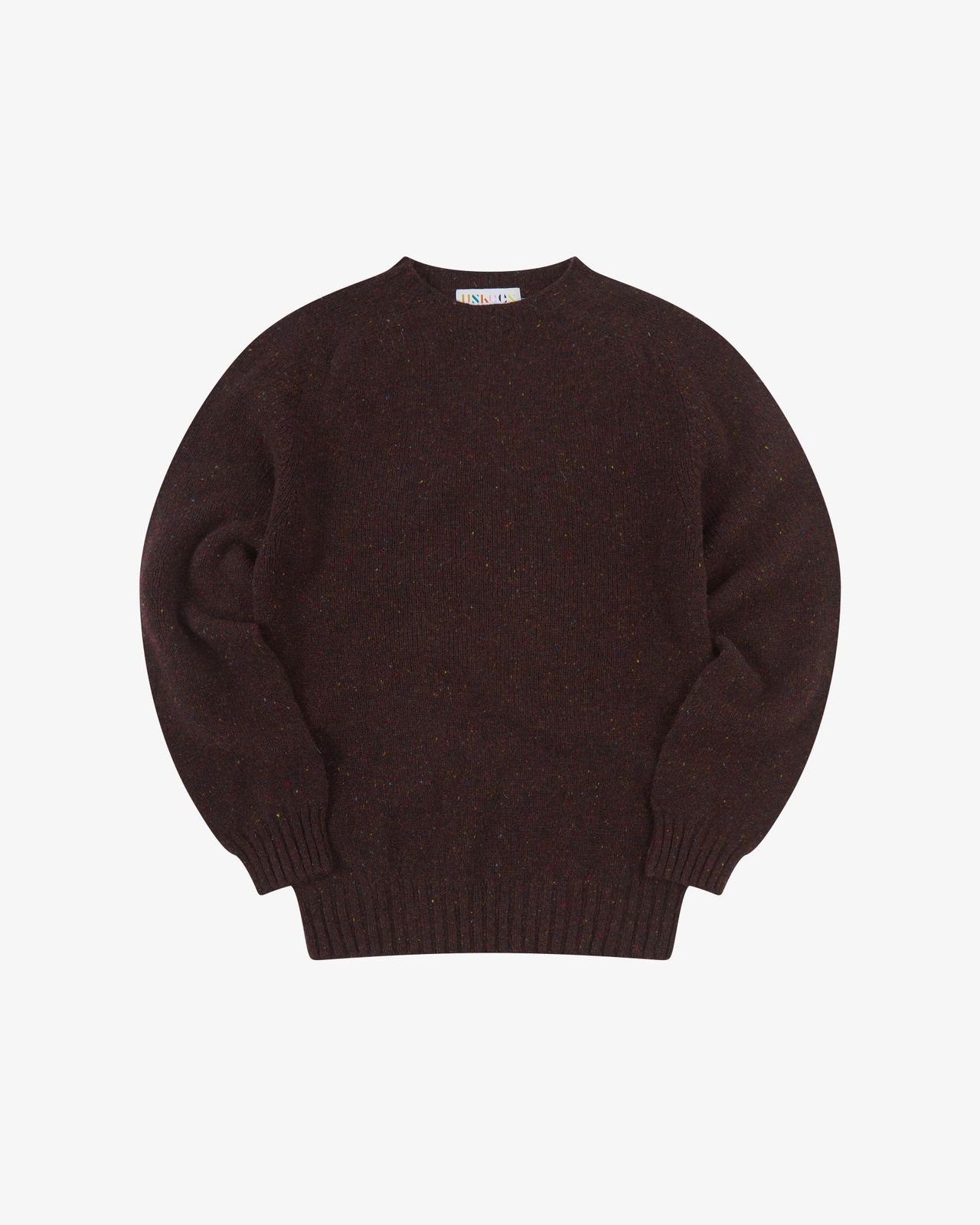 7019 Alderney crew neck jumper - speckled walnut