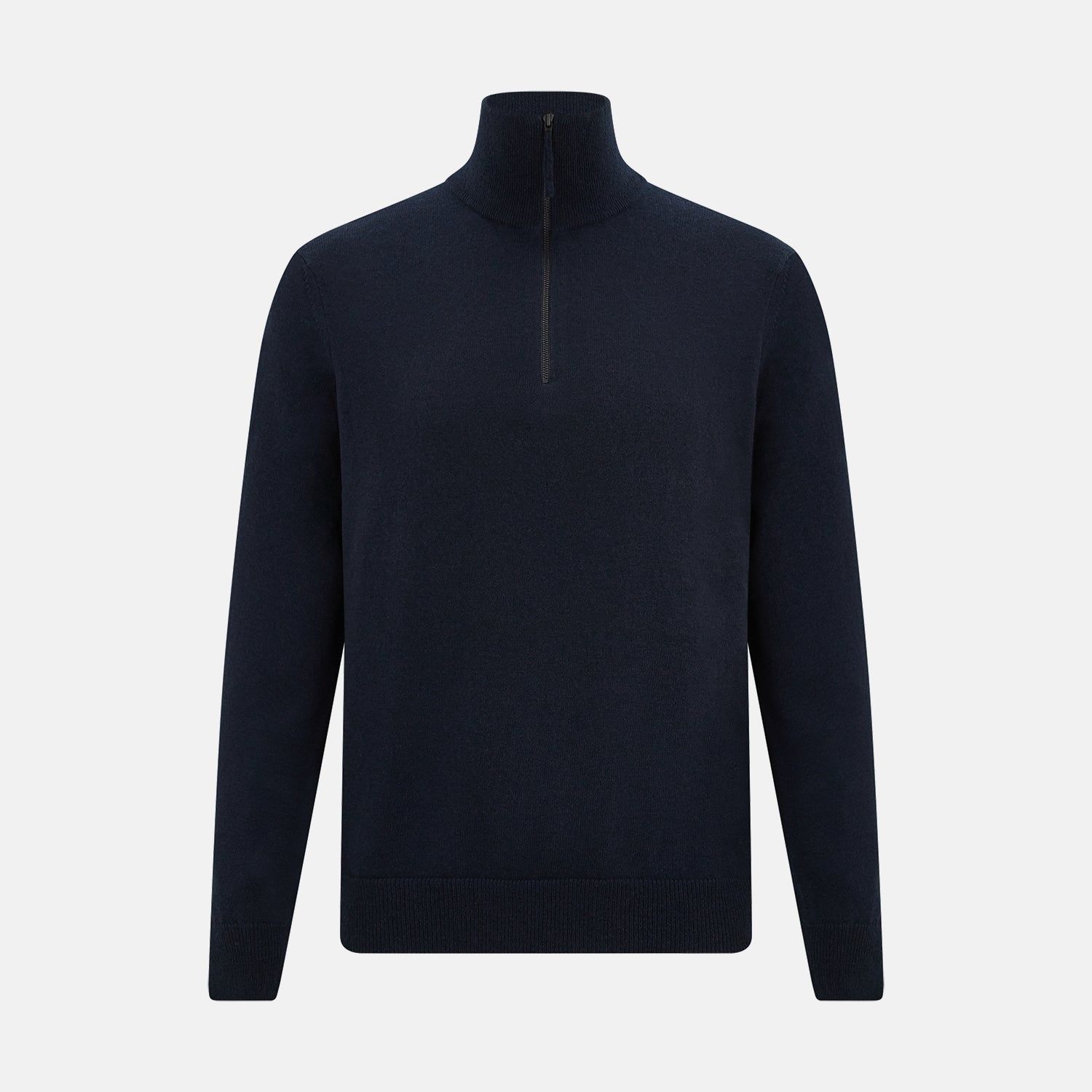 Midnight Blue Half-Zip Cashmere Jumper