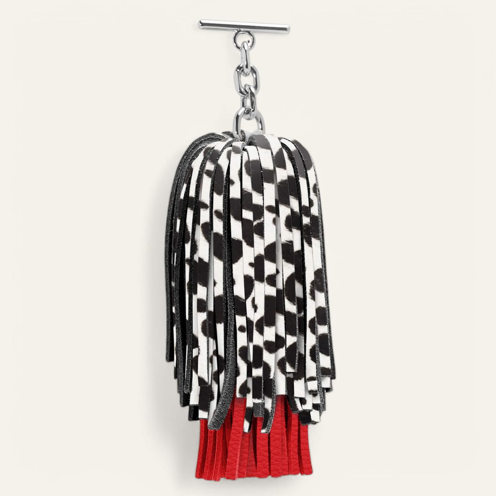Gemini Pompom | Dalmatian Pillarbox Red with Silver hardware