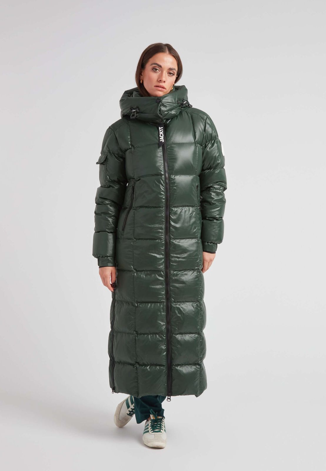 EZ Boxed Ultra Long Down Puffer Coat Lux Emerald