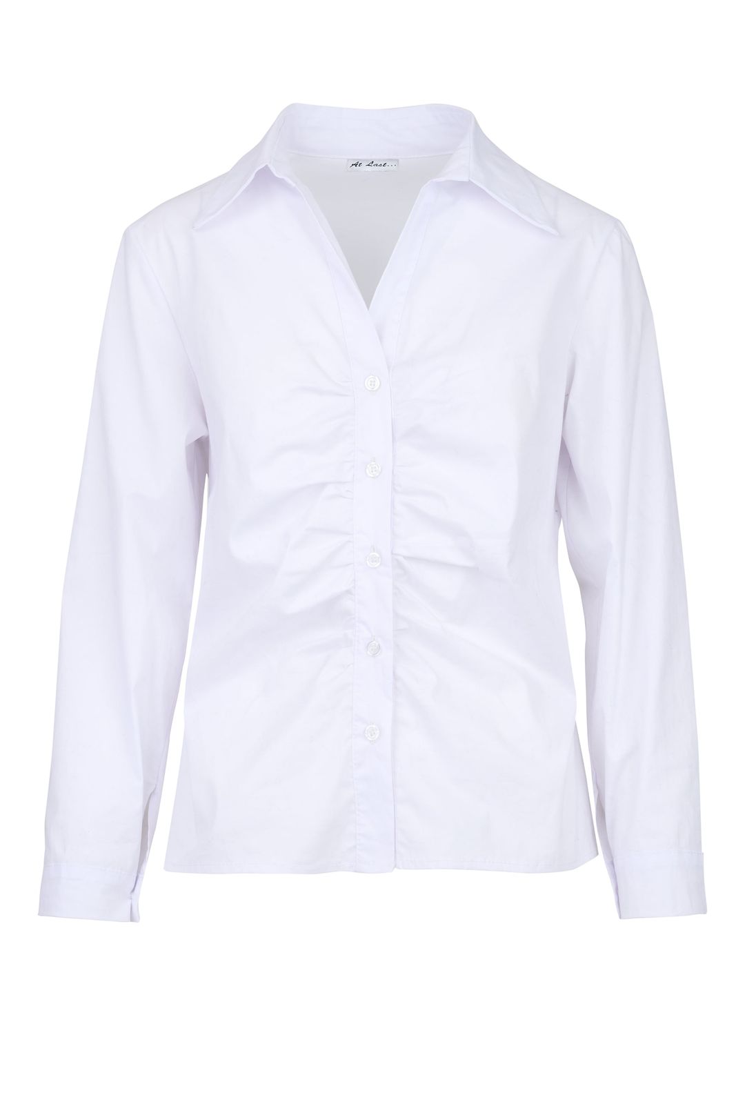 Ruched White Shirt
