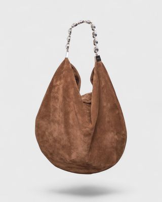 Brown Suede Hobo Bag