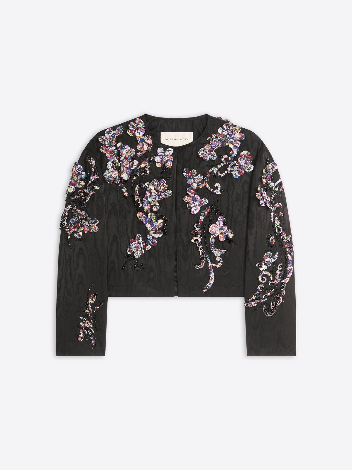 Embroidered moiré jacket