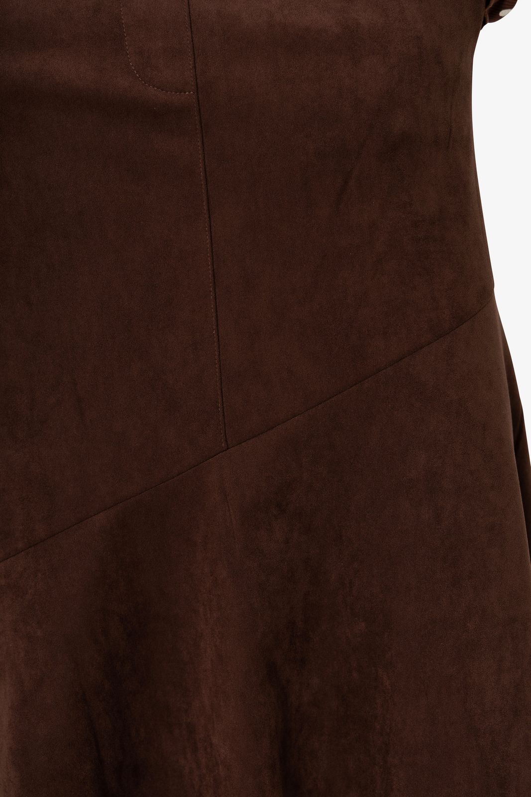 Suki Faux Suede Chiffon Asymmetric Maxi Skirt