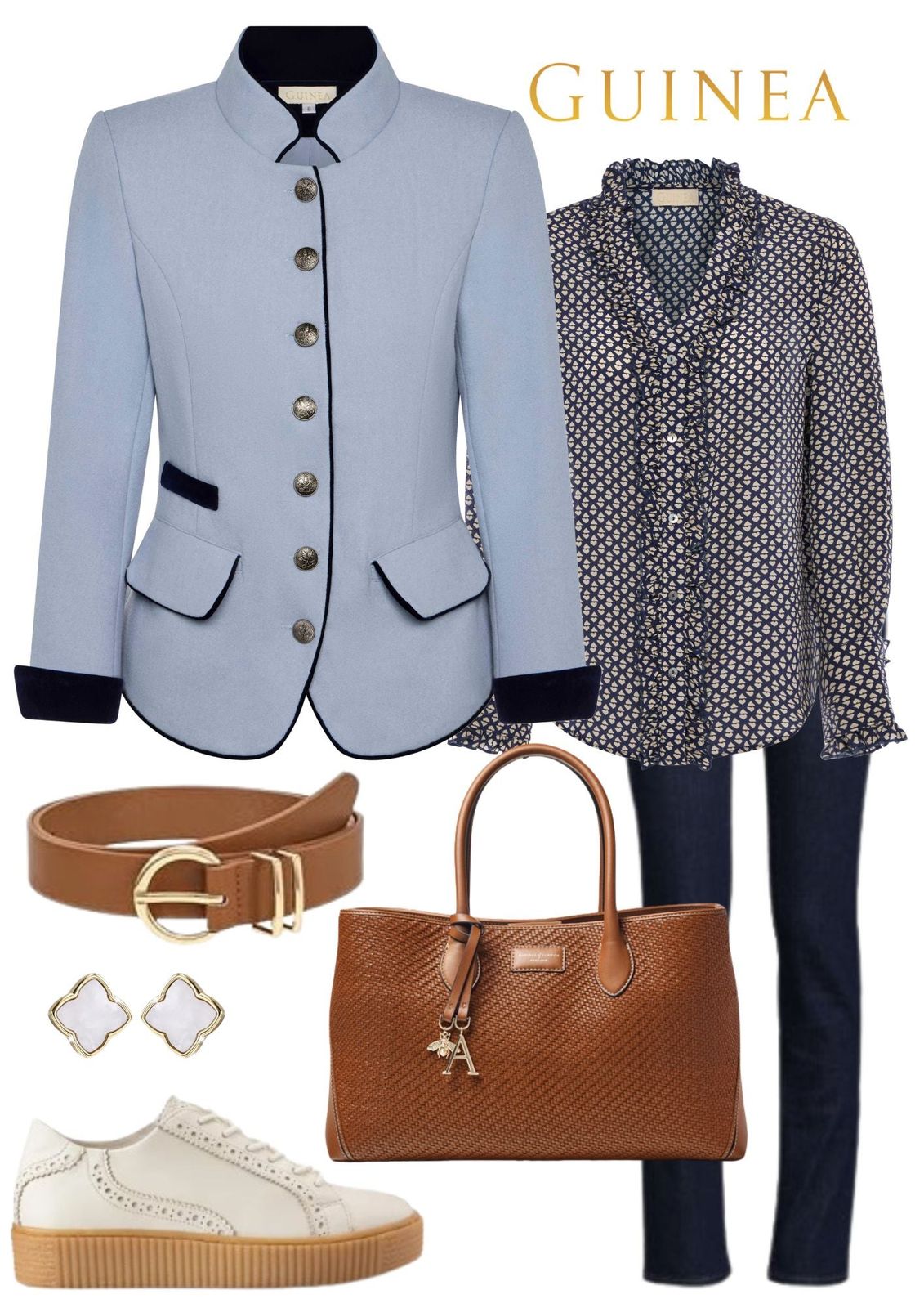 Richmond - Pale Blue Wool And Velvet Jacket