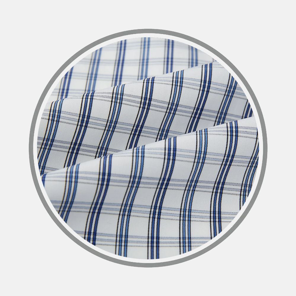 Coffee and Grey Shadow Pinstripe Fabric
