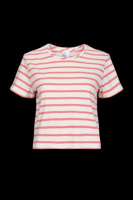 The Box Pink Striped T-shirt made from Deadstock Fabrics