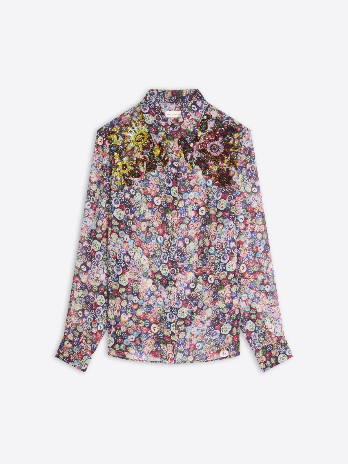 Embroidered viscose shirt