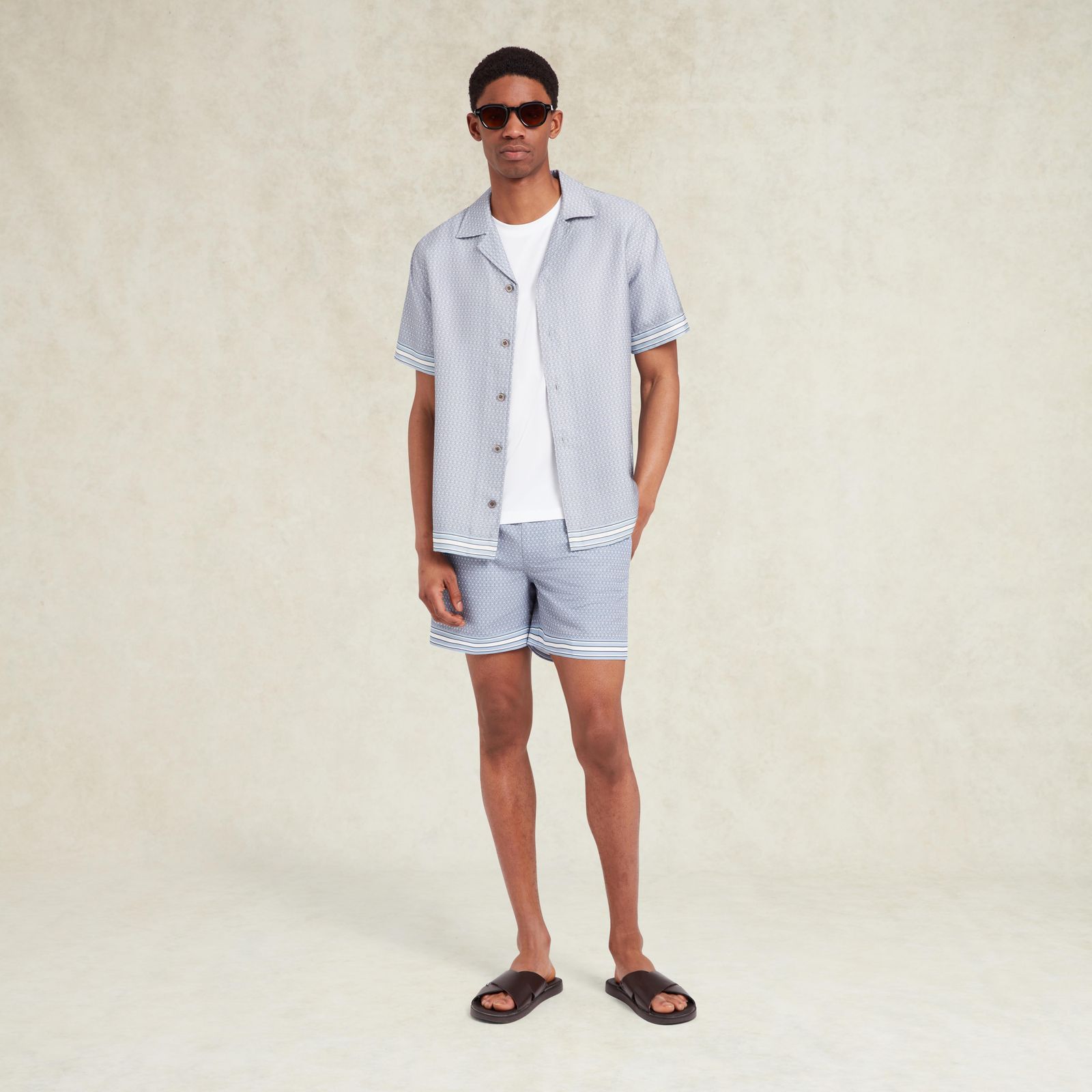 Lucena Print Shirt - Powder Blue