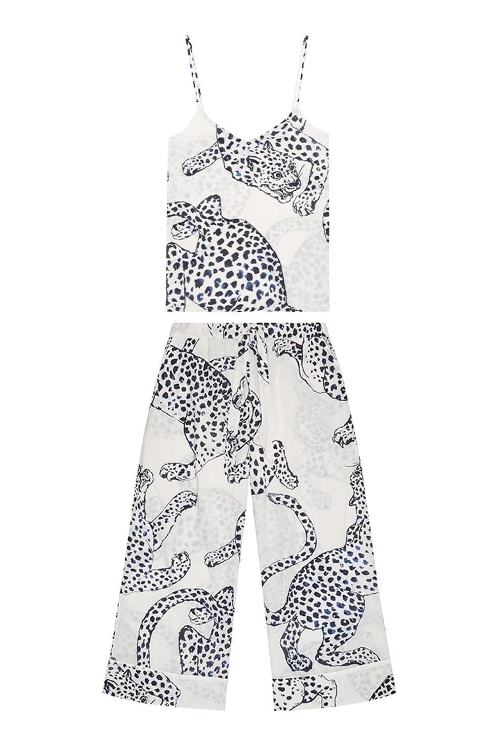Cami Top And Wide Leg Trouser Set The Jag Print Cream