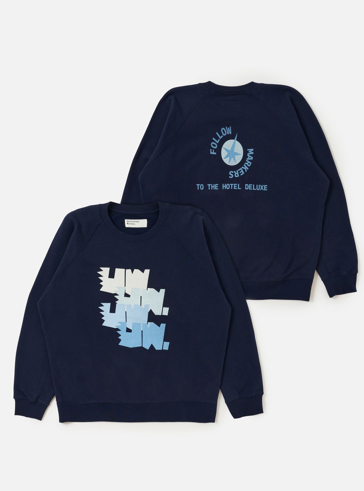 Navy Brush Back Sweat FM Raglan Sweatshirt