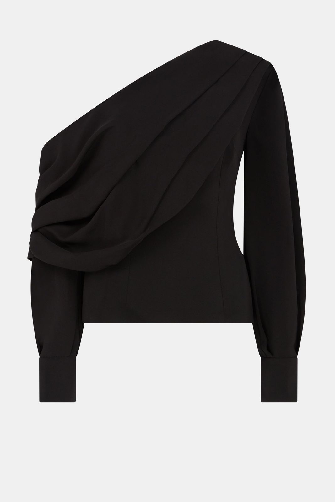 Alida Top In Black Silk Crepe De Chine