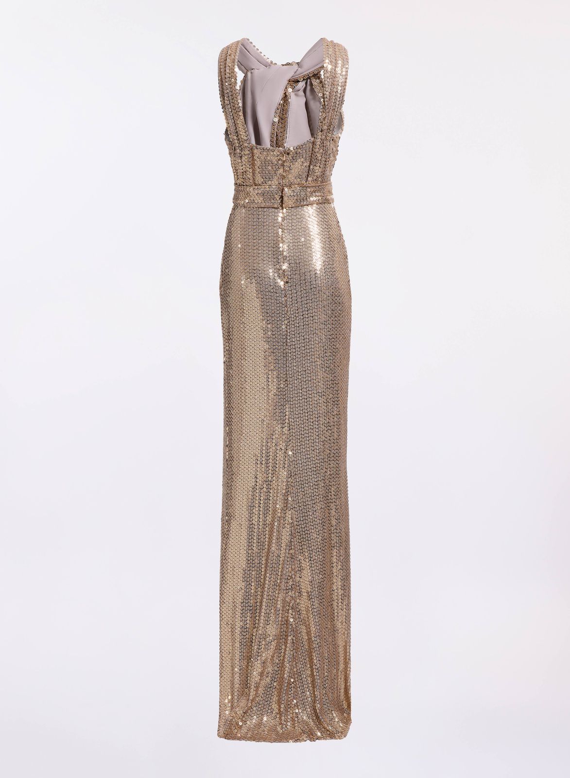 Halter Draped Sequin Dress