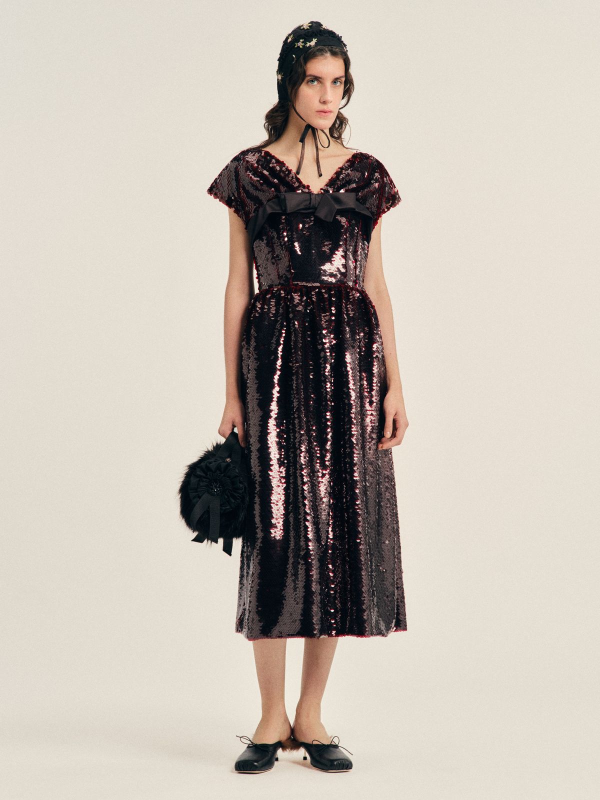 Gathered Sleeve Flare Dress