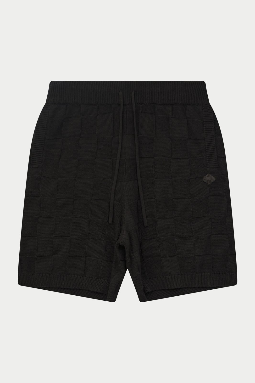 CHECKERBOARD KNITTED SHORT - BLACK