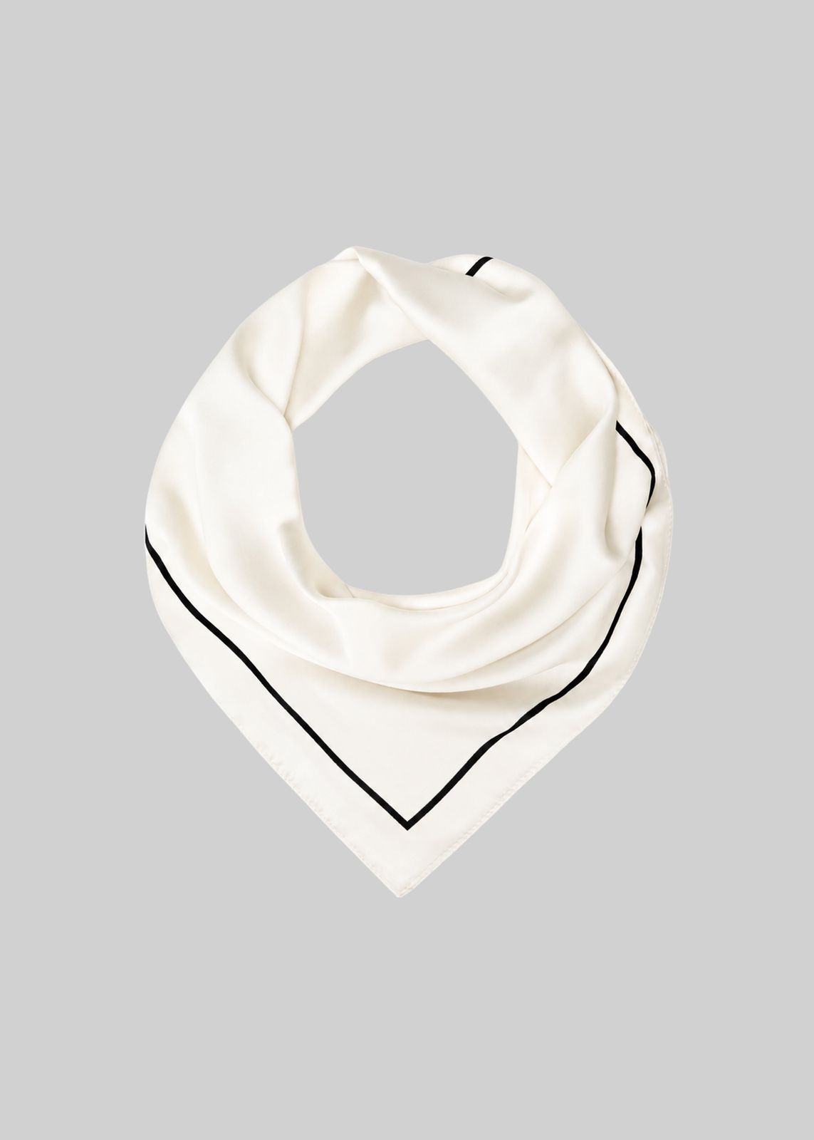 Lerici Square Scarf - Ivory/black