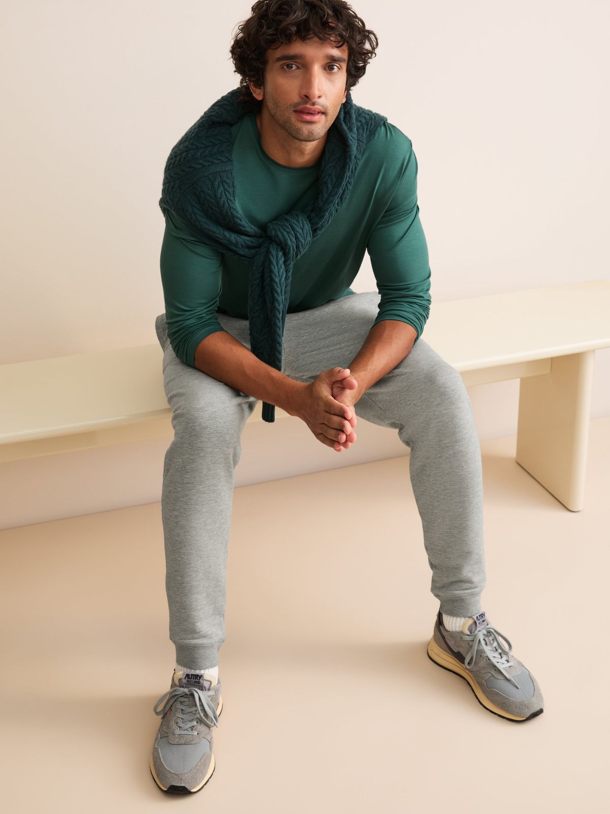 Harley Cotton Modal Cuffed Sweatpants Silver Grey