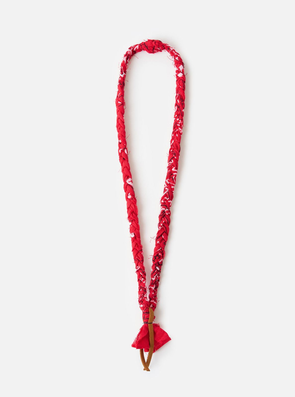 Hanami of Rome Red/Brown Leather Bandana Necklace No.52