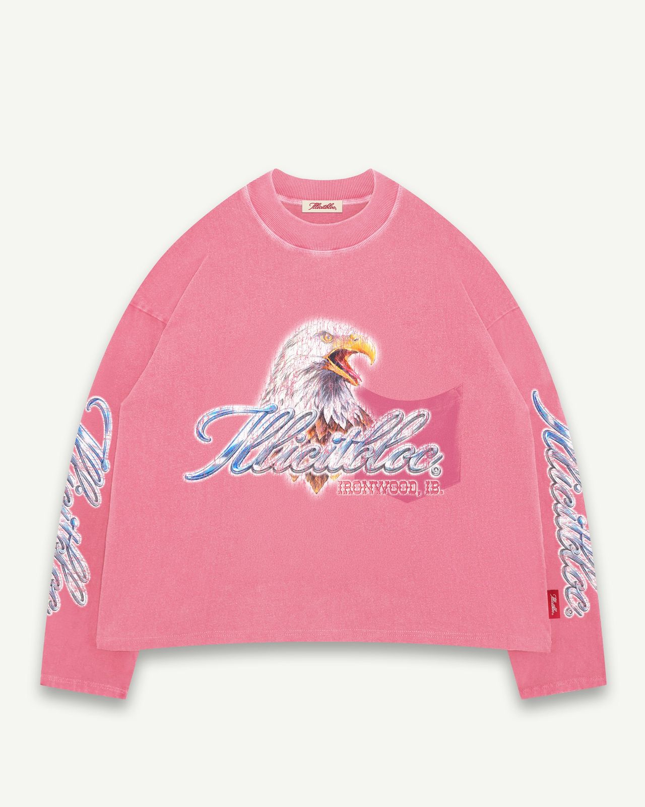 CHROME FEATHERKNIT™ LONG SLEEVE T-SHIRT - WASHED PINK