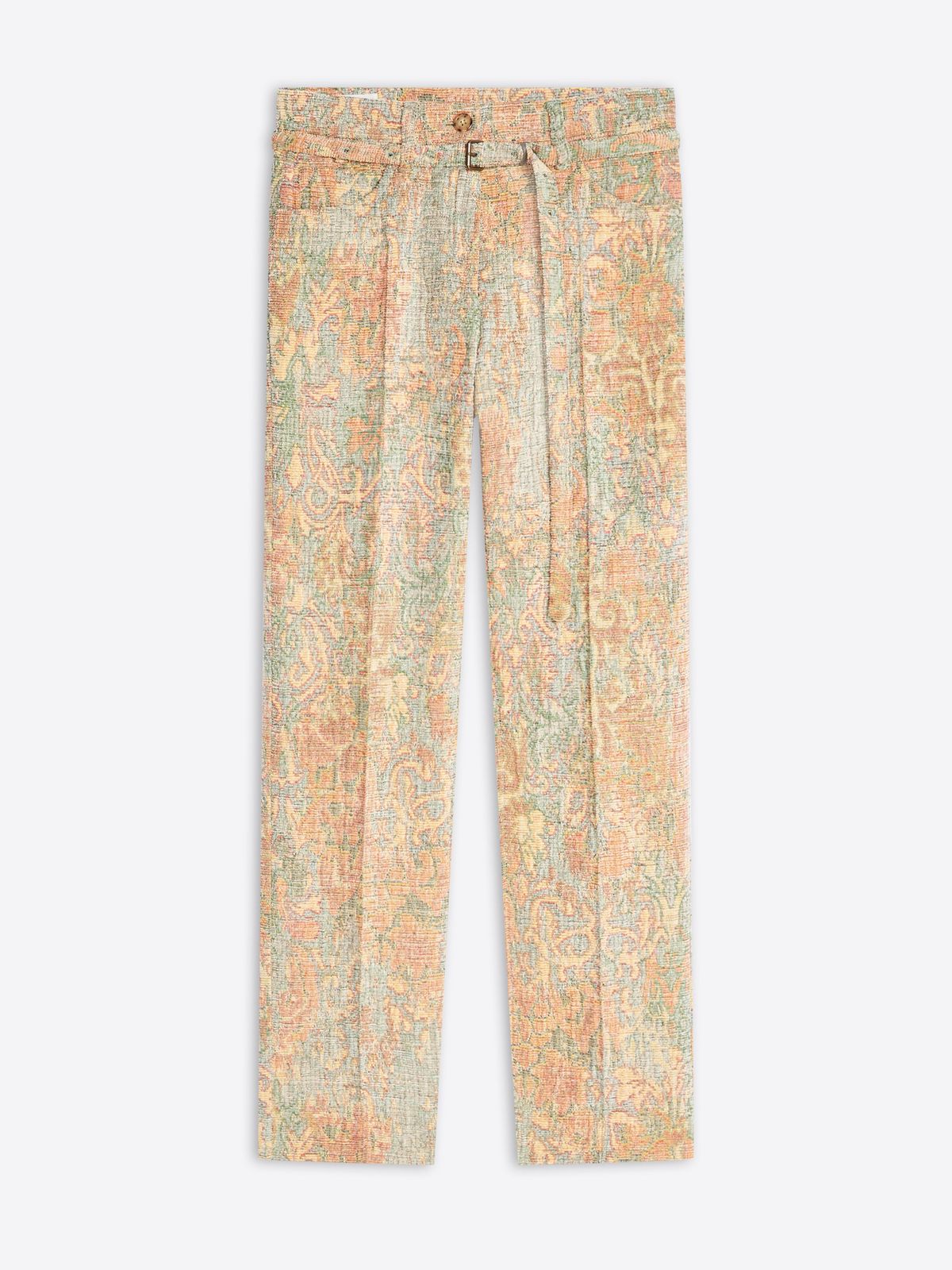 Slim leg jacquard pants