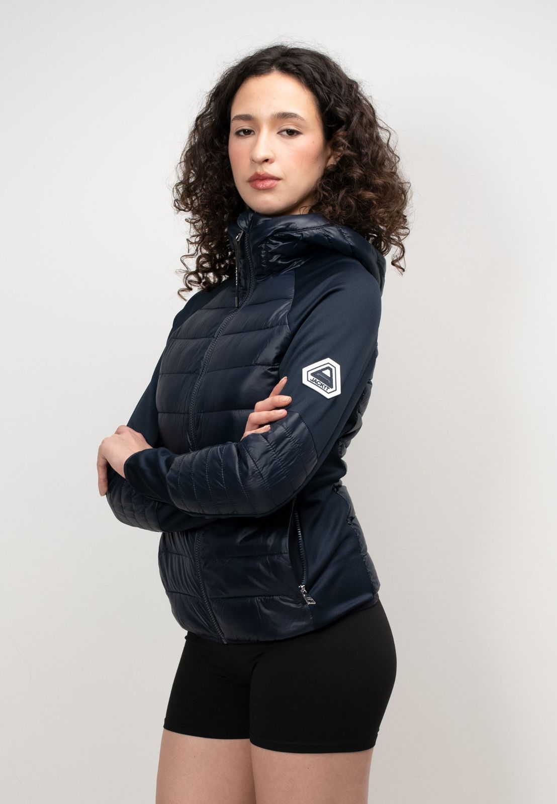 Calypso Hybrid Hooded Jacket Navy