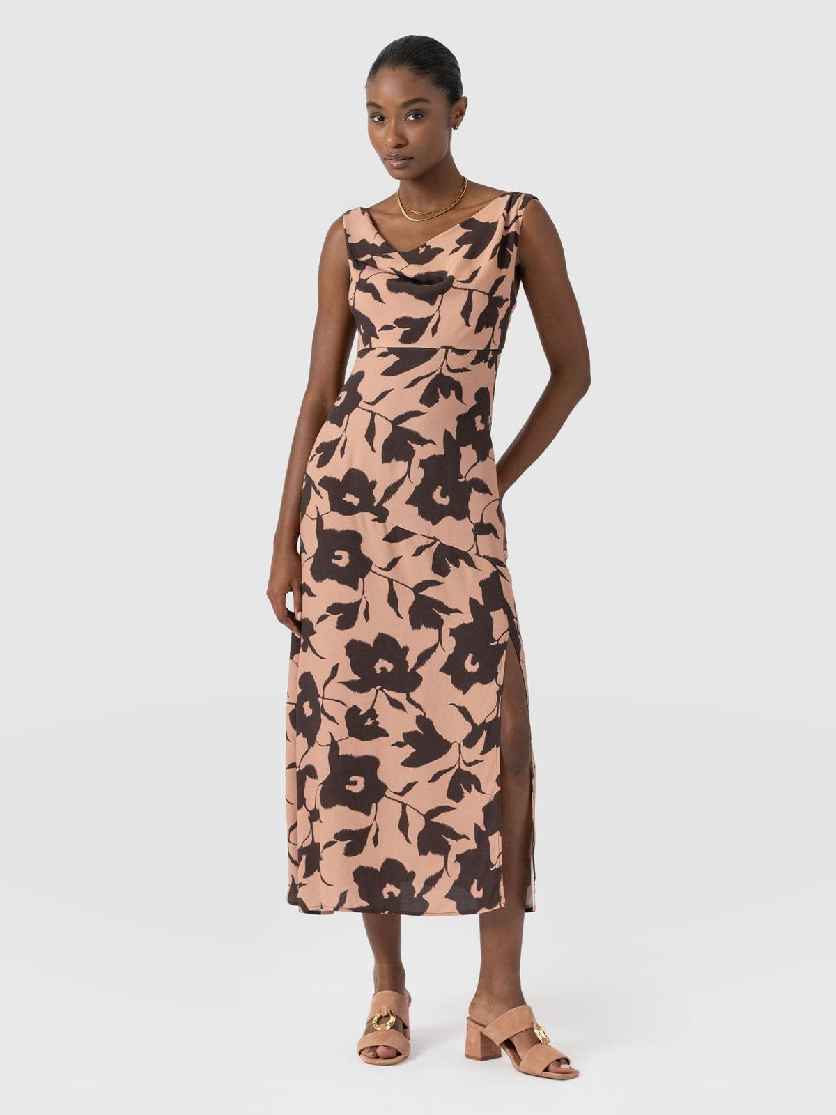 Alexis Dress - Brown Floral