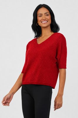 Florentine V Neck Sparkle Batwing Knit