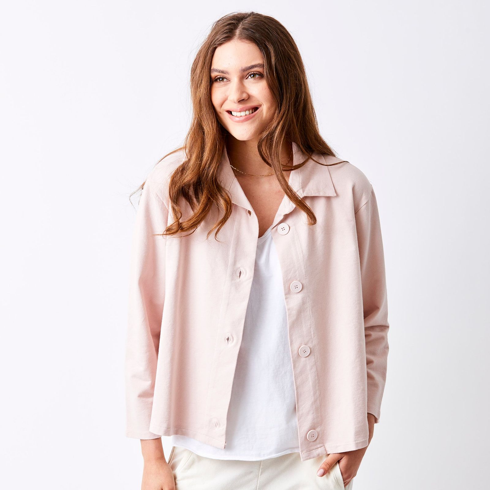 Justine French Terry Button Detail Shirt