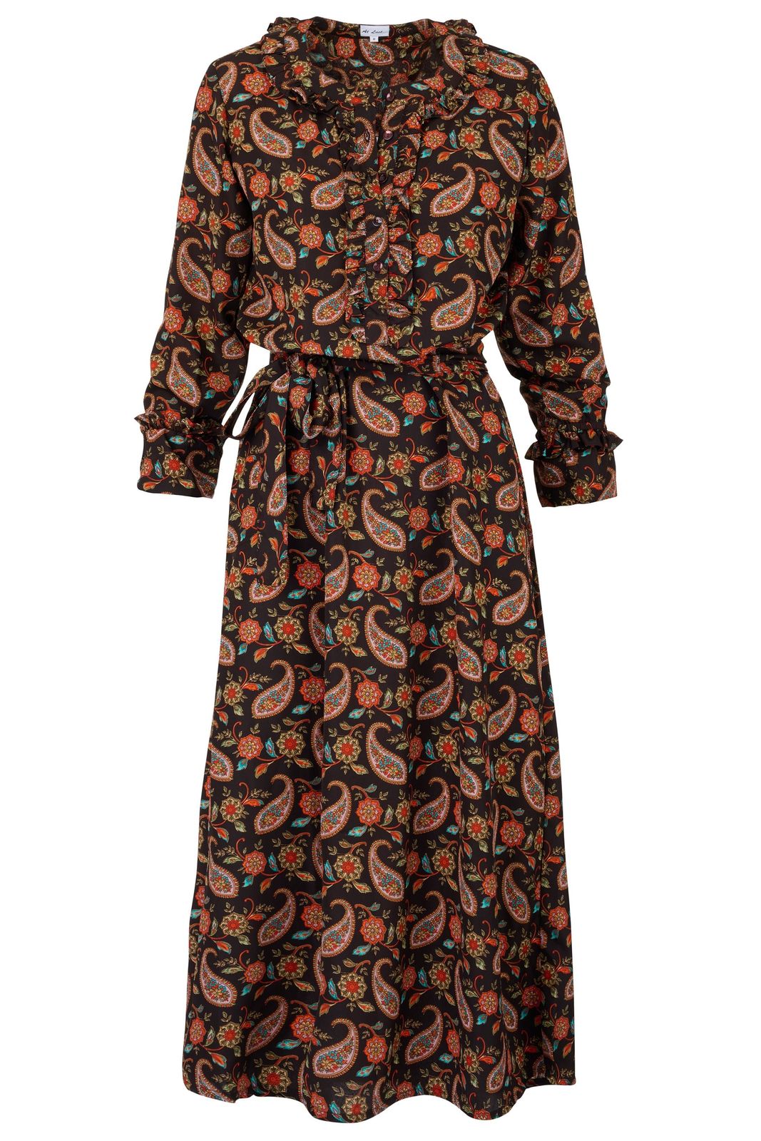 Meg Midi Dress In Chocolate Paisley