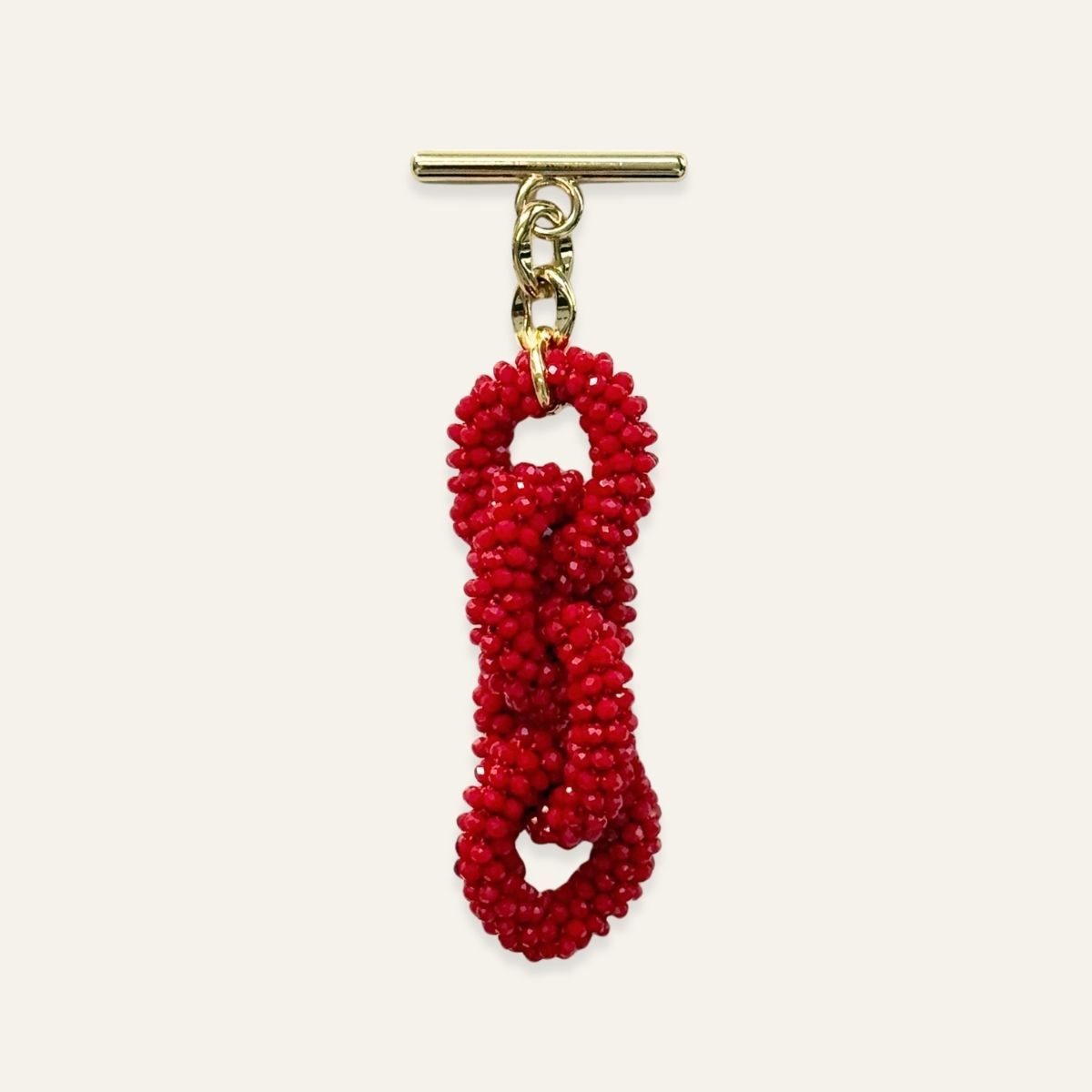 Kings Knot Tassel | Red Sparkle with Gold hardware