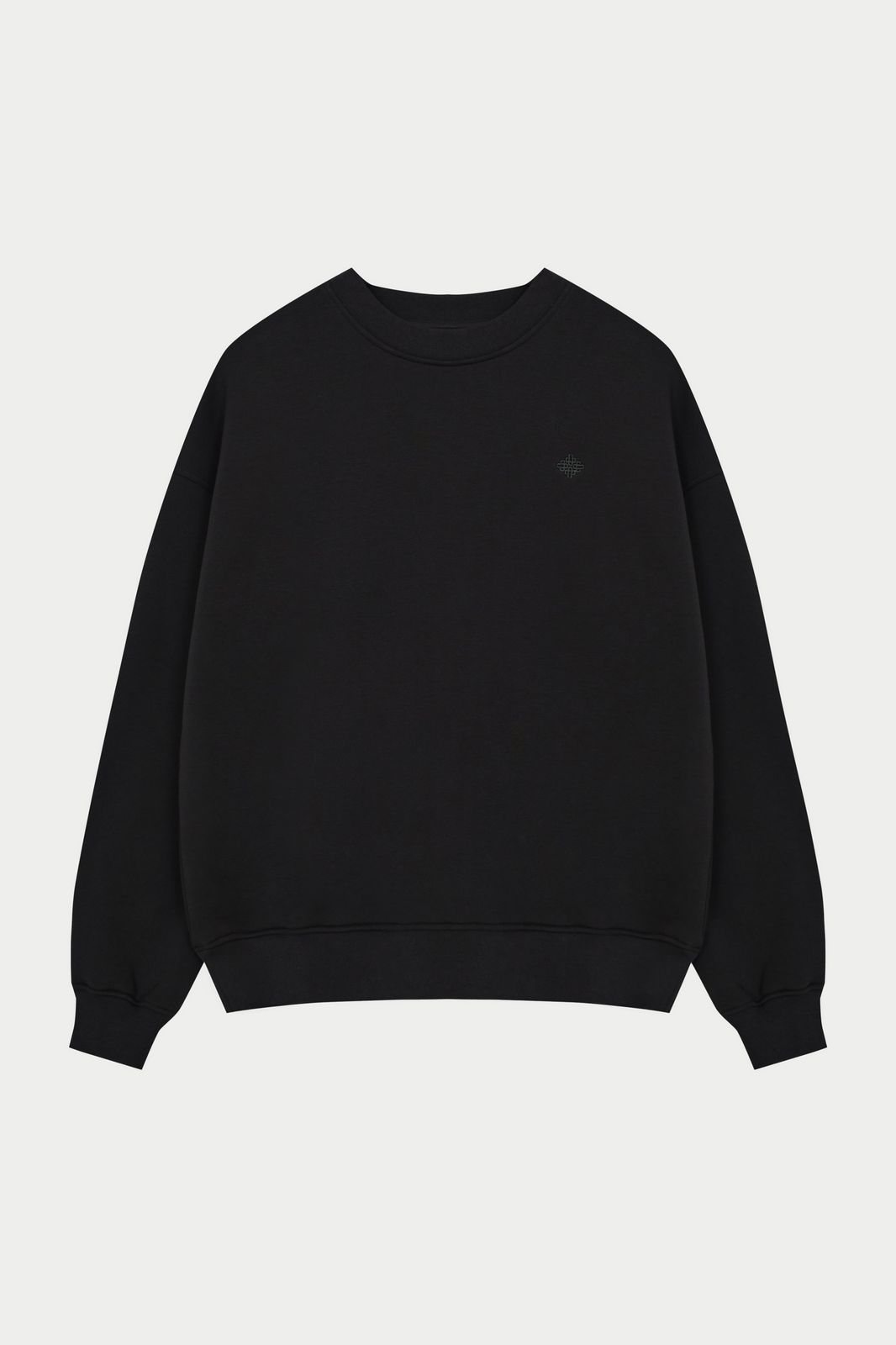 EMBLEM EMBROIDERED SWEATSHIRT - BLACK
