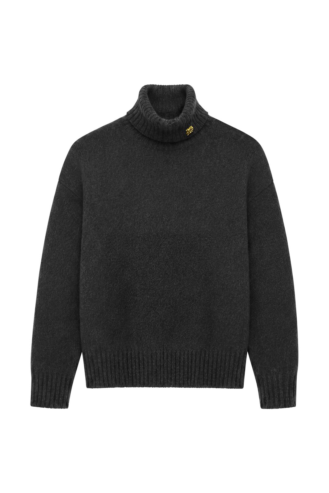 Relaxed Fit Roll Neck (dark Grey Marl)