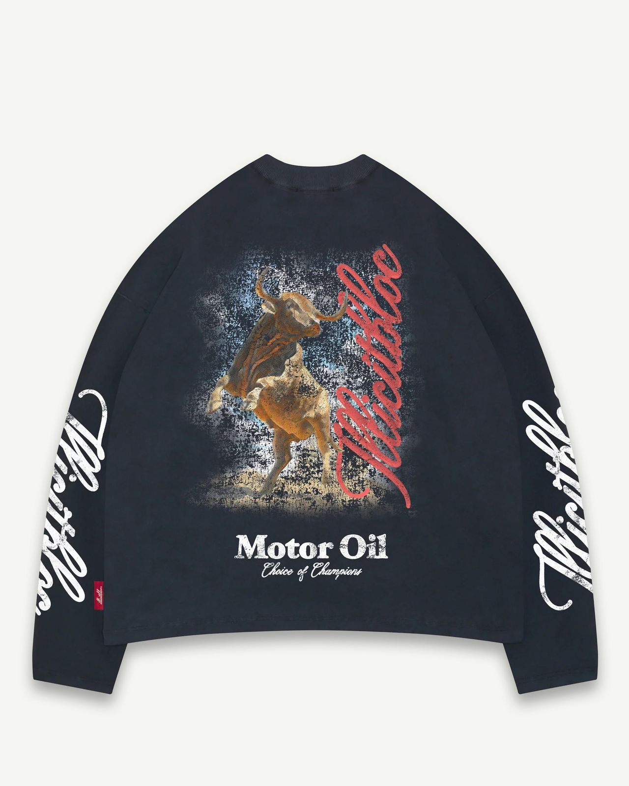 BULL MASCOT CLOUDWEAVE™ LONG SLEEVE T-SHIRT - VINTAGE BLACK