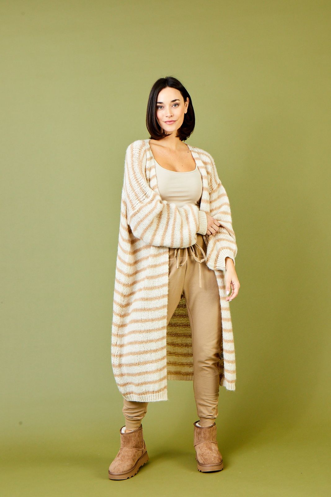 Flo Soft Knit Striped Soft Long Cardi
