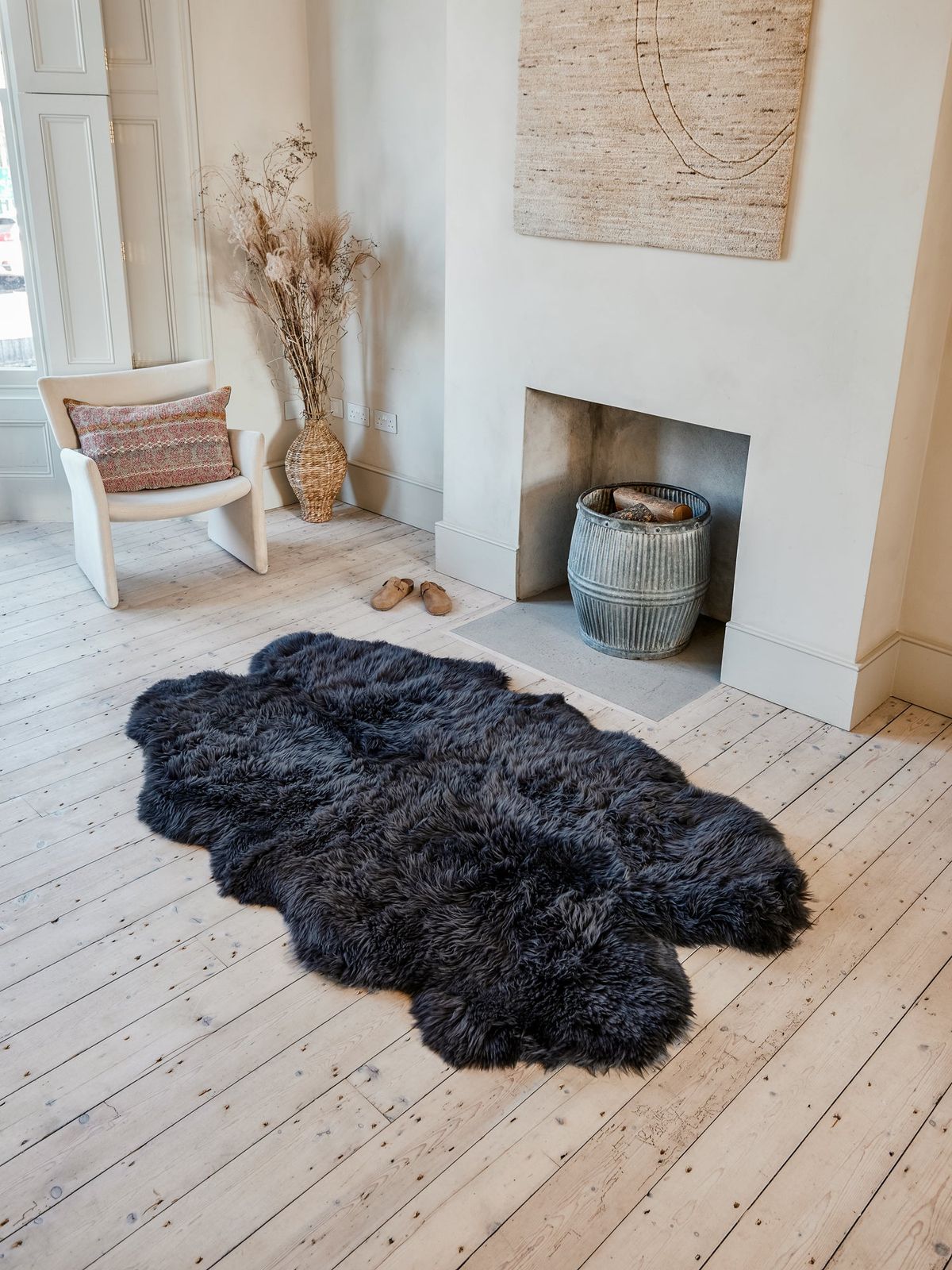 Quatro Sheepskin Rug - Dark Grey