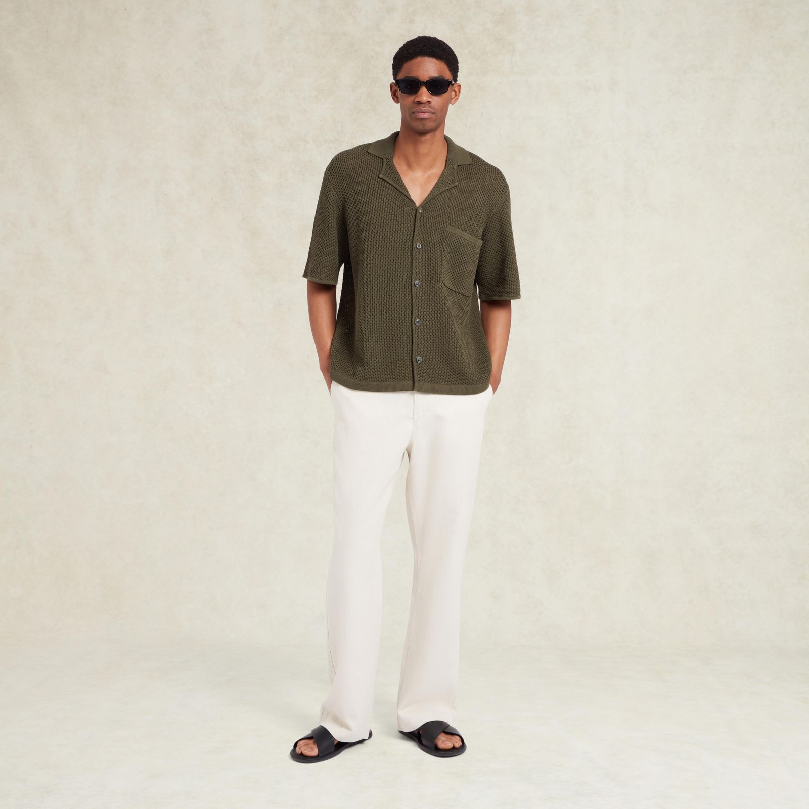 El Junco Heavy Gauge Knit Shirt - Khaki