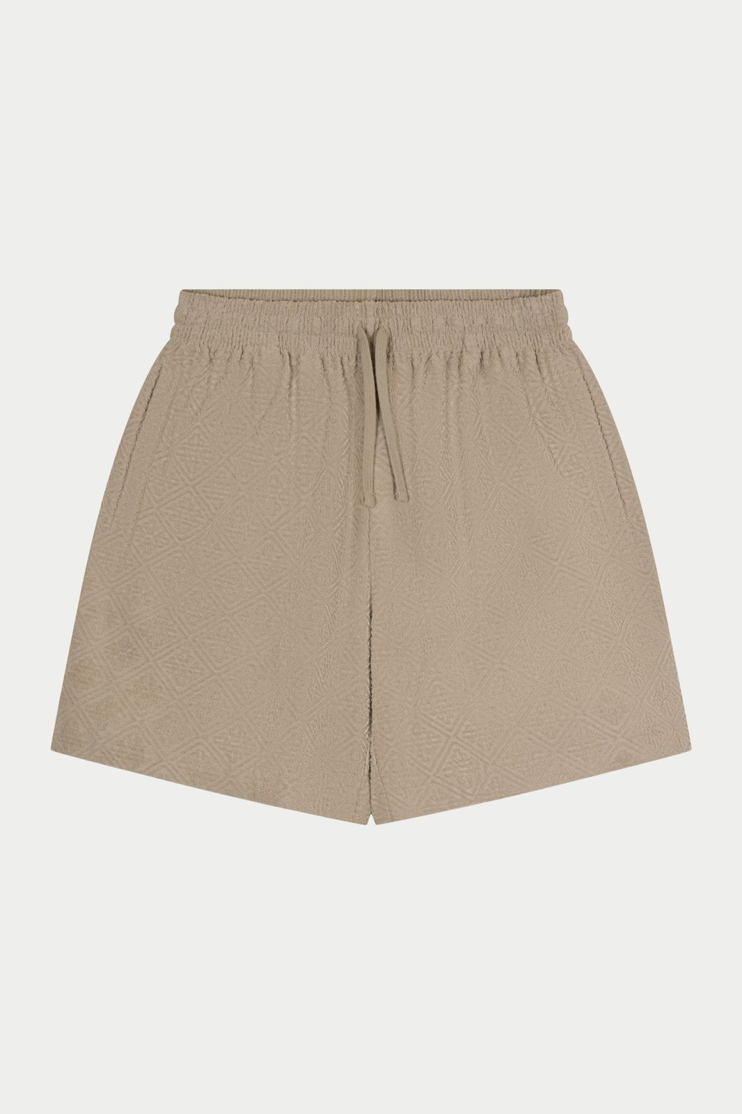 TOWELLING JACQUARD EMBLEM SHORTS - MUSHROOM