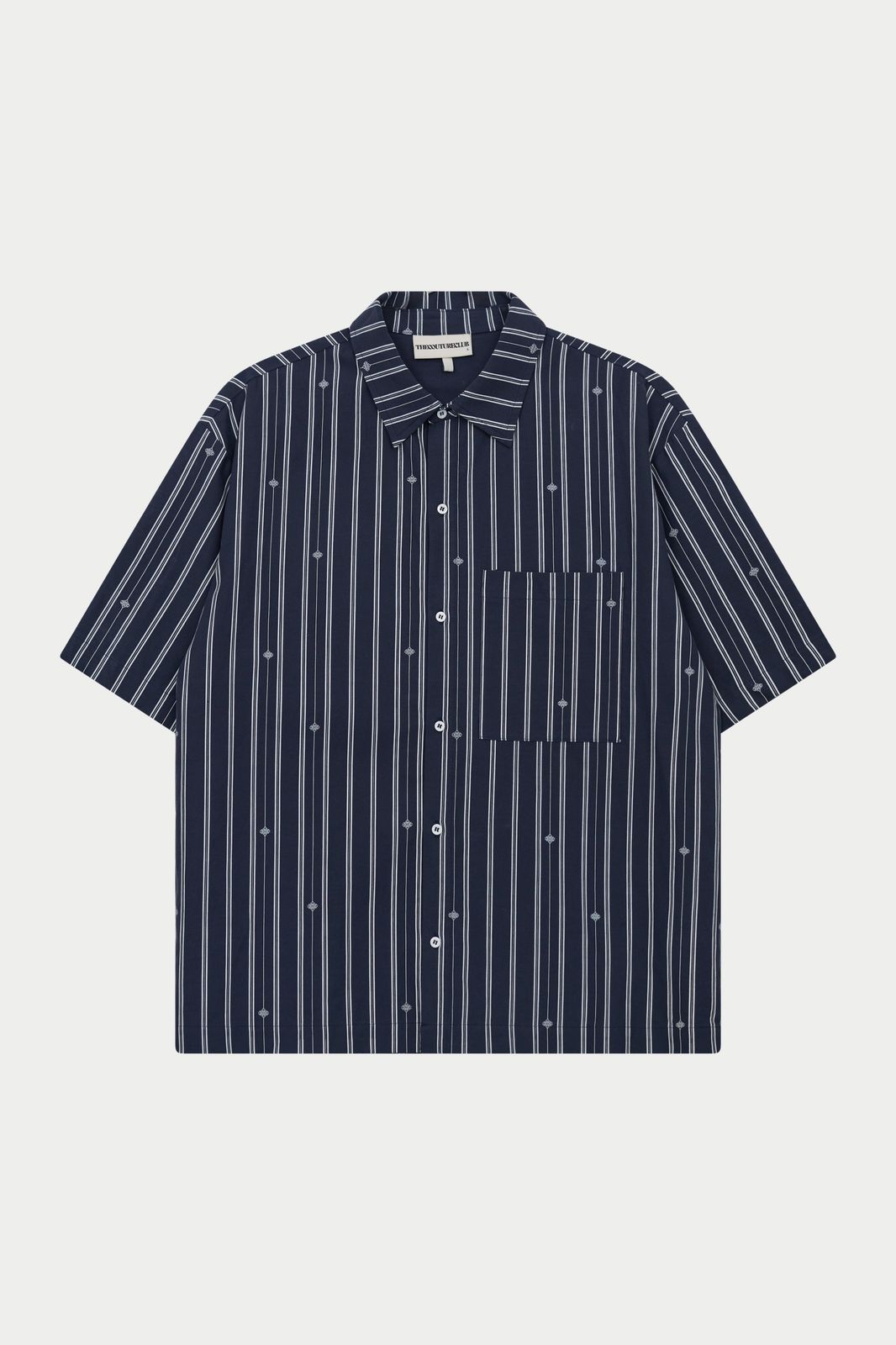 EMBLEM STRIPE SHIRT - NAVY