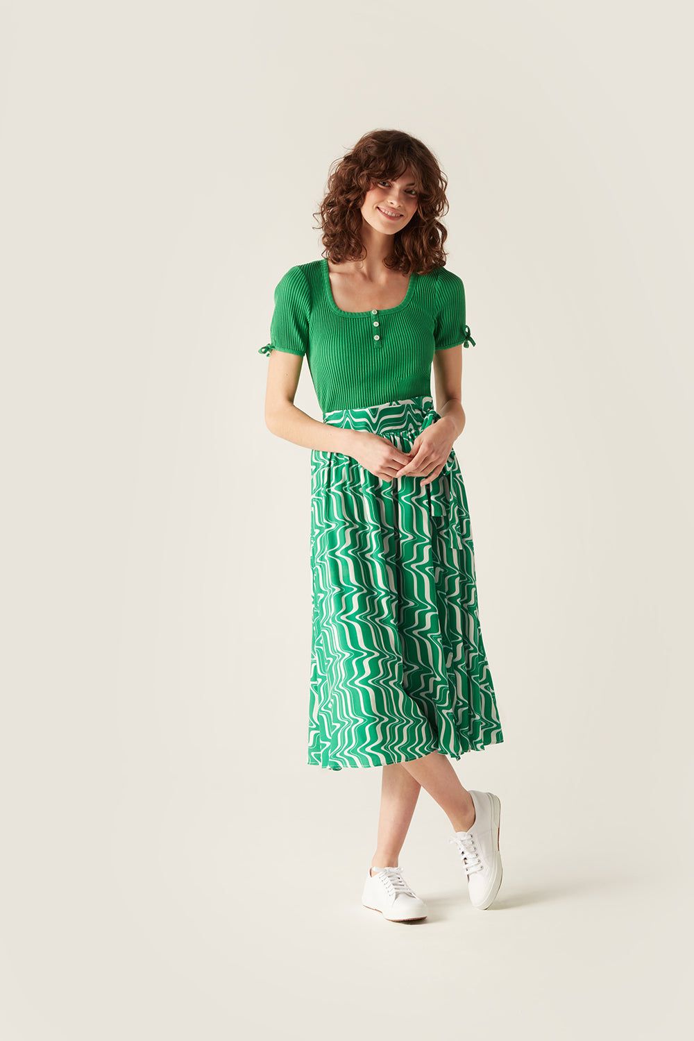 Corrine Wave | 100% FSC Viscose Wrap Skirt | Green