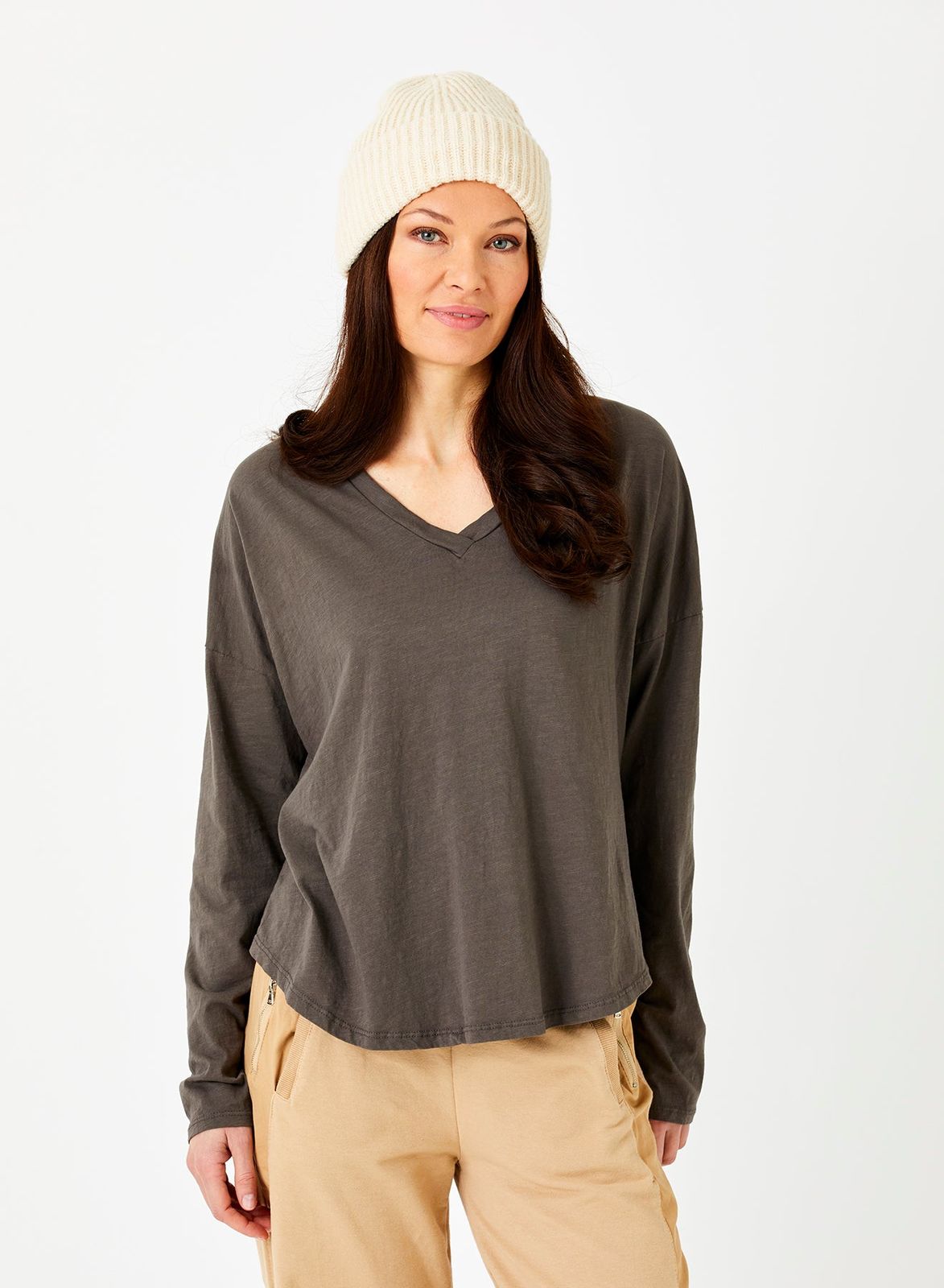 Mariella Long Sleeve V-Neck Tee